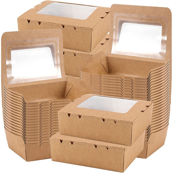 Vertretung 40 OZ Kraft Brown Food Boxes, Disposable Kraft Paper To Go